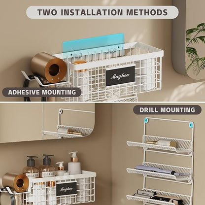 Hair Dryer Holder Wall Mounted, Adheisve Hair Styling Tool Organizer - Image 5
