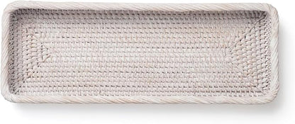 Rattan Bathroom Vanity Tray, Toilet Tank Basket Tray - Image 4