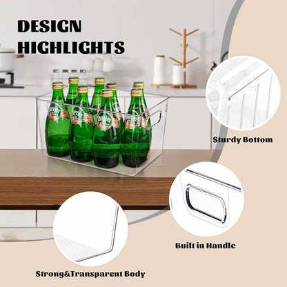 Clear Plastic Storage Bins-6 Pack Large Pantry Organizers and Storage Containers - Image 3