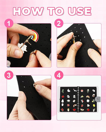 UCEC 8-Page Enamel Pin Display Book & 50 PCS Pin Backs, A5 Binder - Image 6