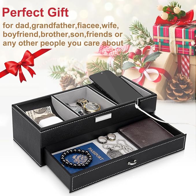 Baoyun Mens Valet Tray, Nightstand Organizers - Image 2
