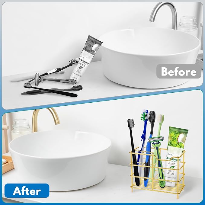 Urbanstrive 304 Stainless Steel Bathroom Toothbrush Holder Toothpaste Holder - Image 4