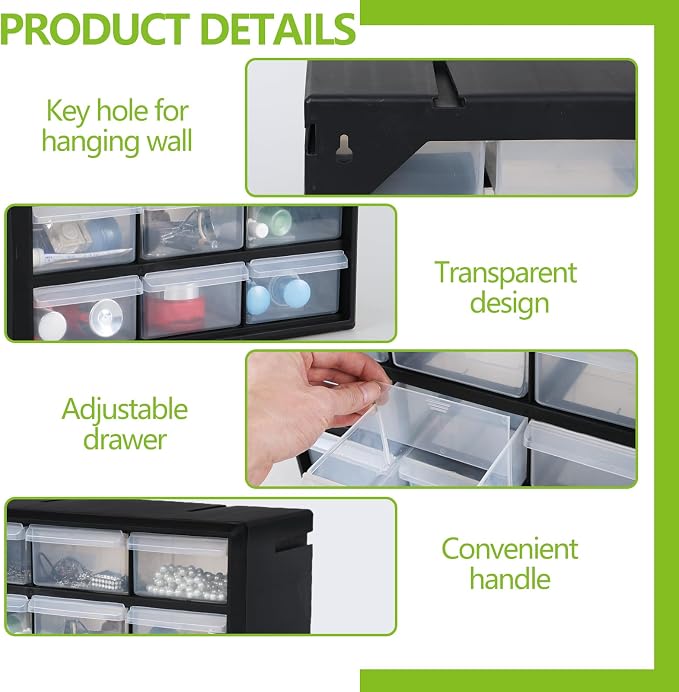 Sadstory 9-Drawer Plastic Drawer Storage Cabinet - Image 4