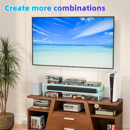 Simple Trending 2 Tier Metal Dual Monitor Stand Riser, Computer Office Desktop - Image 4