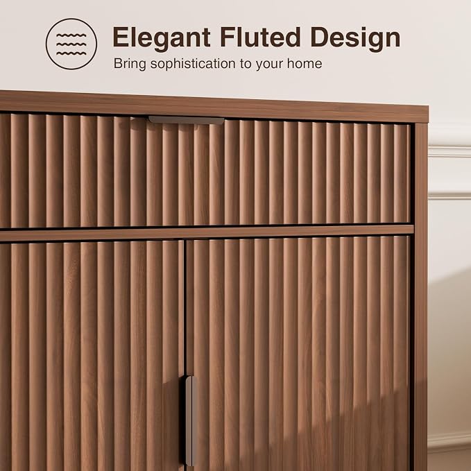 Vabches Fluted Sideboard Buffet Cabinet - Image 5