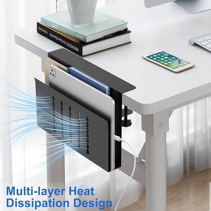 HAMOPY Desk Side Storage, Single-Layer Steel Hanging Desk Organizer - Image 5
