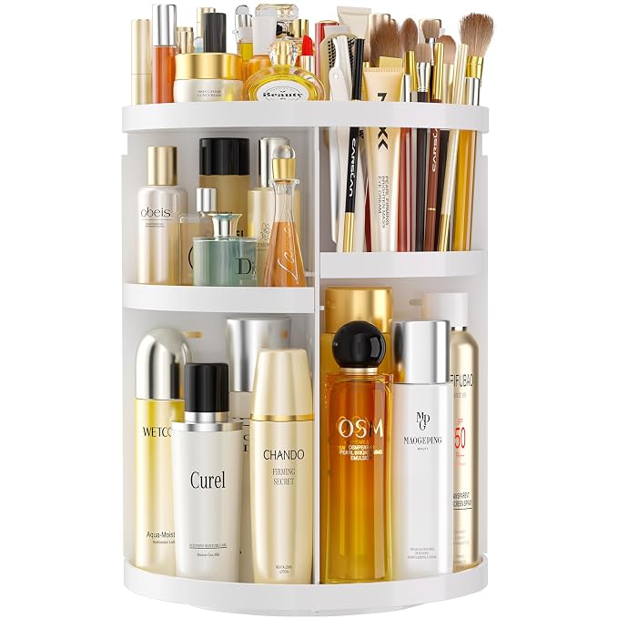 Makeup Organizer 360 rotating, Adjustable Skincare Organizers by HEMTROY