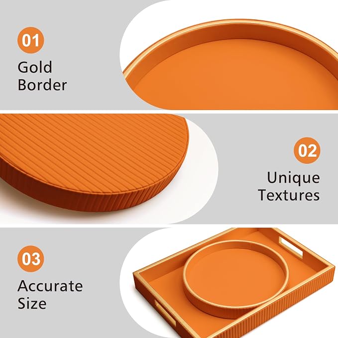 SANZIE Leather Tray Desktop Storage Organizer - Image 3