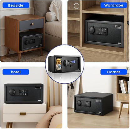 Biometric Home Safe Box- Quick Access Fingerprint Safe Lock, Backlit Keypad and - Image 8