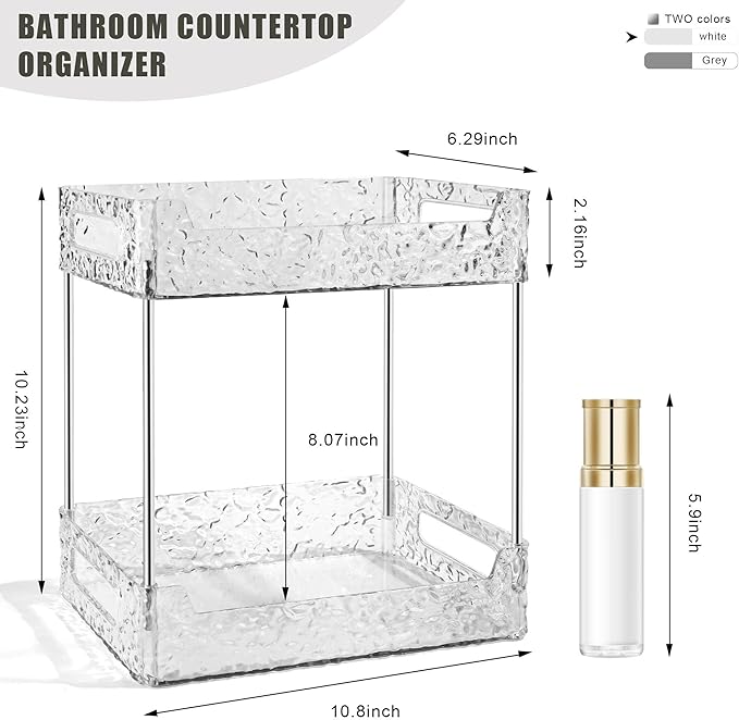 2-Tier Bathroom Counter Organizer Countertop Storage, Dresser Organizer Vanity - Image 2