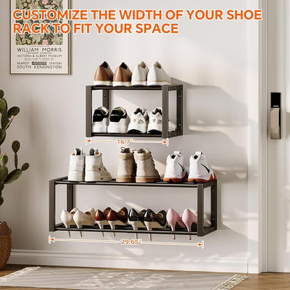 Homeiju Hanging Shoe Organizer, 2 Pack Wall Mounted Shoe Rack Holds 12 Pairs - Image 5