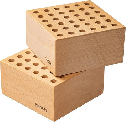 MEEDEN 2Pcs Beechwood Pencil and Brush Holders: 36 Holes Paint Brush Storage by MEEDEN