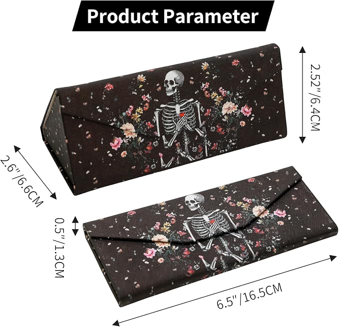 Foldable Glasses Case, Magnetic PU Leahter Sunglasses Case, Cute Hard Shell - Image 5