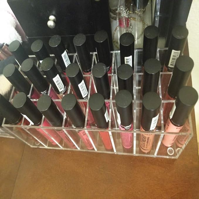 Acrylic Lip Gloss Holder Organizer, Lipstick Holder, 24 Slots Makeup Lip Gloss - Image 5