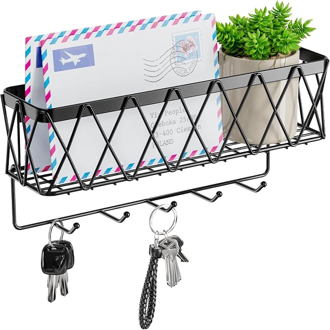 Key Holder Wall Mount Adhesive- Key and Mail Holder by OHOBABY