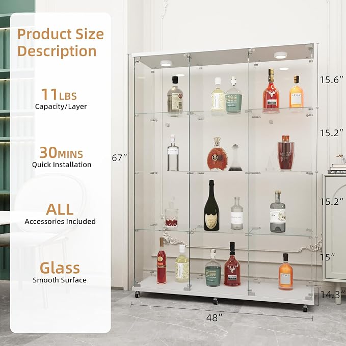 Beauty4U Glass Display Cabinet - Image 2
