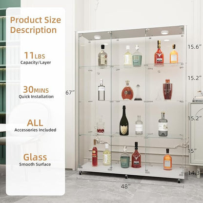 Beauty4U Glass Display Cabinet - Image 2