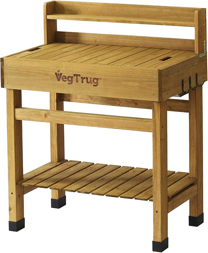 VegTrug® Deluxe Potting Bench, Natural | Potting station, garden work surface - Image 7