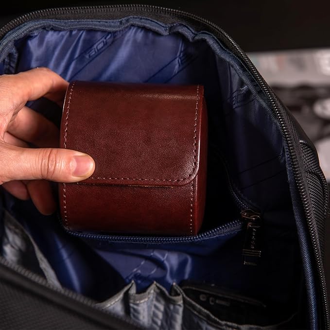 MR.OKAY Single Watch Travel Case- Classic Leather Watch Case - Image 4