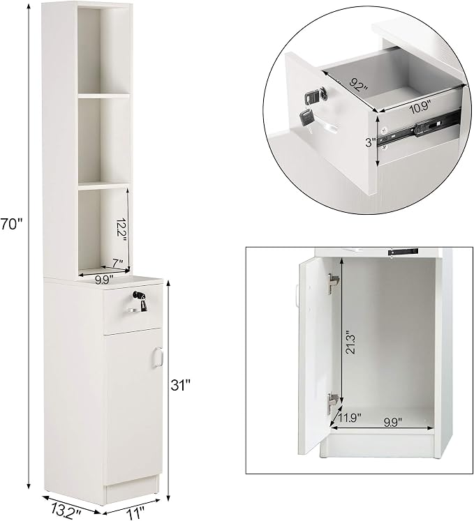 BarberPub Locking Wall Mount Hair Styling Barber Station - Image 3