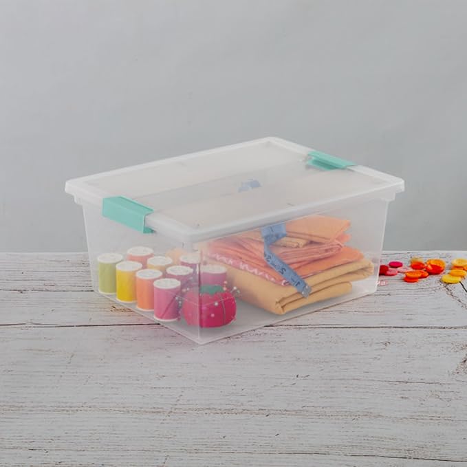 Sterilite Clip Box, Stackable Clear Plastic Bins- Deep, Arts or Crafts Supplies - Image 8