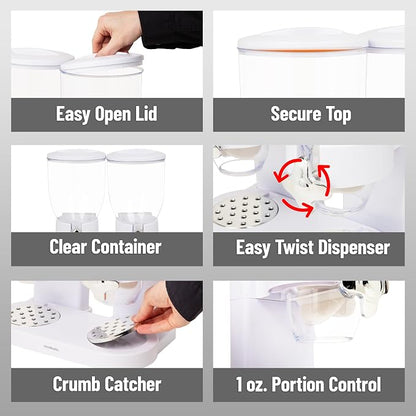 Mind Reader Double Dry Food Dispenser, 2 x 3.5L Countertop Containers - Image 4