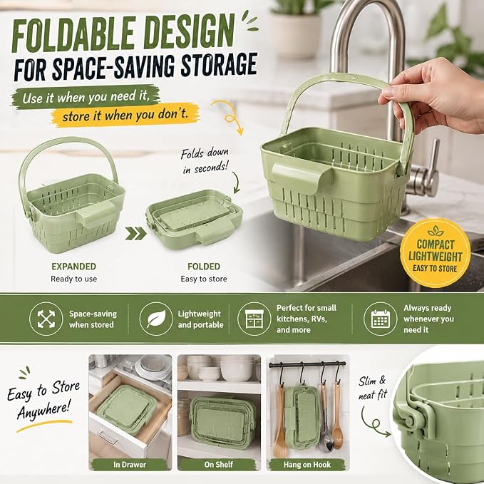 Foldable Hanging Sink Drain Basket, Kitchen Strainer Basket | Foldable hanging - Image 5