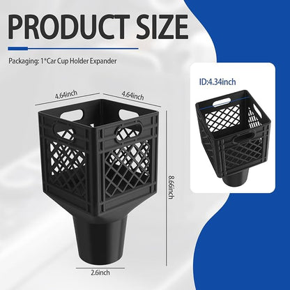 Car Cup Holder Expander for Half-Gallon Juice & Milk, Classic Milk Crate Cup - Image 2
