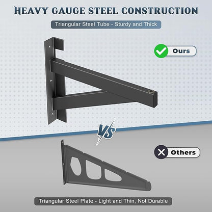 2 Pack Heavy Duty Garage Wall Shelving Set, Wall Mounted Garage Shelves 500lbs - Image 7