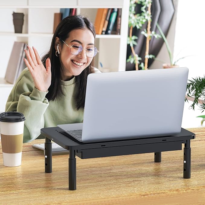 WALI Dual Monitor Stand with Storage, Desk Monitor Riser 3 Height Adjustable - Image 8