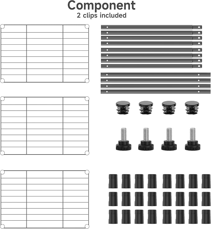 IZEUK 3 Tier Metal Wire Shelving Rack Storage Shelves - Image 8