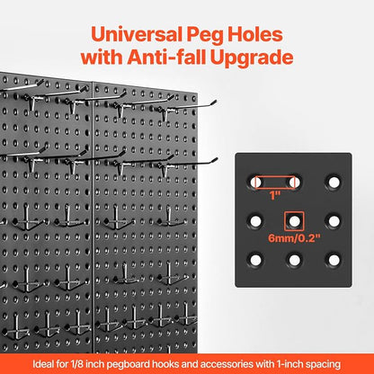 VEVOR Metal Pegboard Panels, 2 Panels, Heavy Duty Peg Board Wall Organizer - Image 5