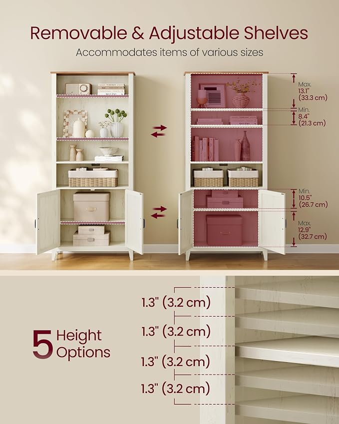 VASAGLE Liry Collection Farmhouse Bookshelf, 6-Tier Bookcase - Image 2