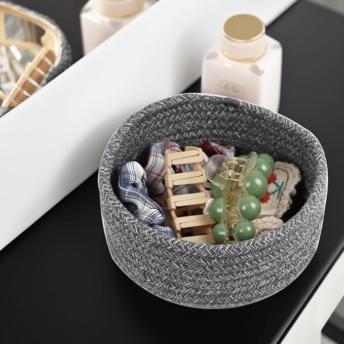 Small Woven Cotton Rope Baskets, Gift and Storage Baskets, Nursery Organizer - Image 7