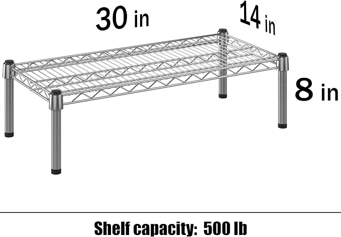 14" Deep x 30" Wide x 8" Height 1-Tier Wire Shelving Kit | NSF Commercial - Image 3