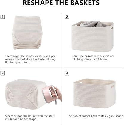 4 Pack Storage Baskets for Organizing, Woven Baskets for Shelves - Image 6