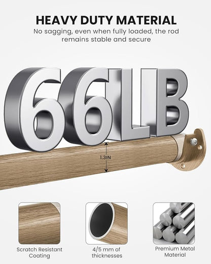 Supforce Closet Rods for Hanging Clothes, 17 to 69 Inches Stepless Adjustable - Image 3