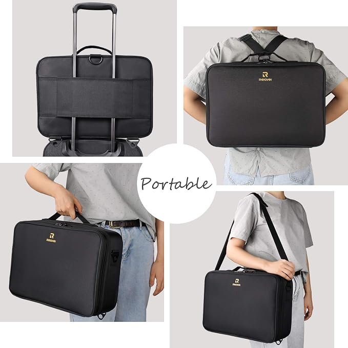 Relavel Makeup Case Large Makeup Bag Professional Train Case 16.5 inches Travel - Image 6