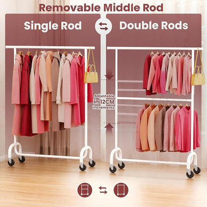Heavy Duty Clothes Rack Load 600 LBS, Rolling Clothing Rack - Image 4