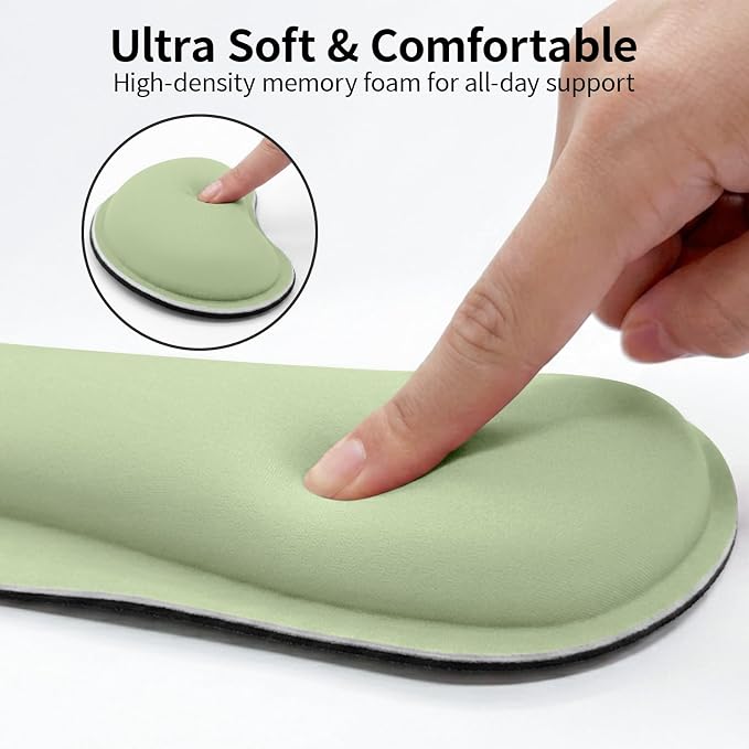 Bloss 2 Green Wrist Rest for Mouse & Keyboard, Ergonomic Wrist Support | Soft - Image 5
