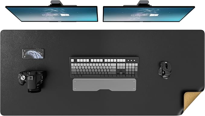 DAWNTREES Dual Sided Desk Mat, Leather Desk Pad, 47.2''x15.8'', Cork Desk Mat by PremiumDeskPadatDawnTrees