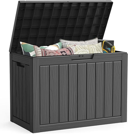 LubanNese Outdoor Storage Box, 50 Gallon Waterproof Resin Deck Box, Storage Bin by LubanNese
