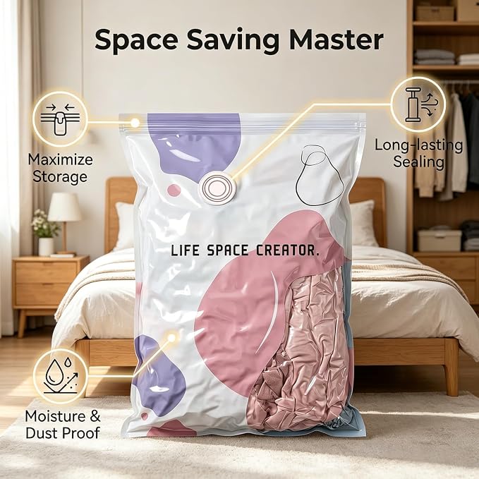 3pcs No-Pump Vacuum Storage Bags, 2026 New Cube Compression Space Saver Bags - Image 8