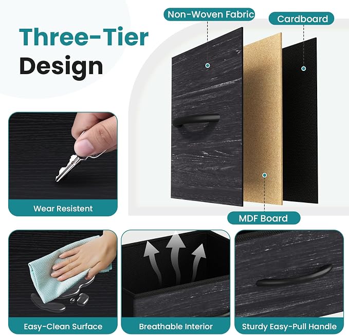 OLIXIS 6 Drawer Dresser, Fabric Storage Organizer - Image 5