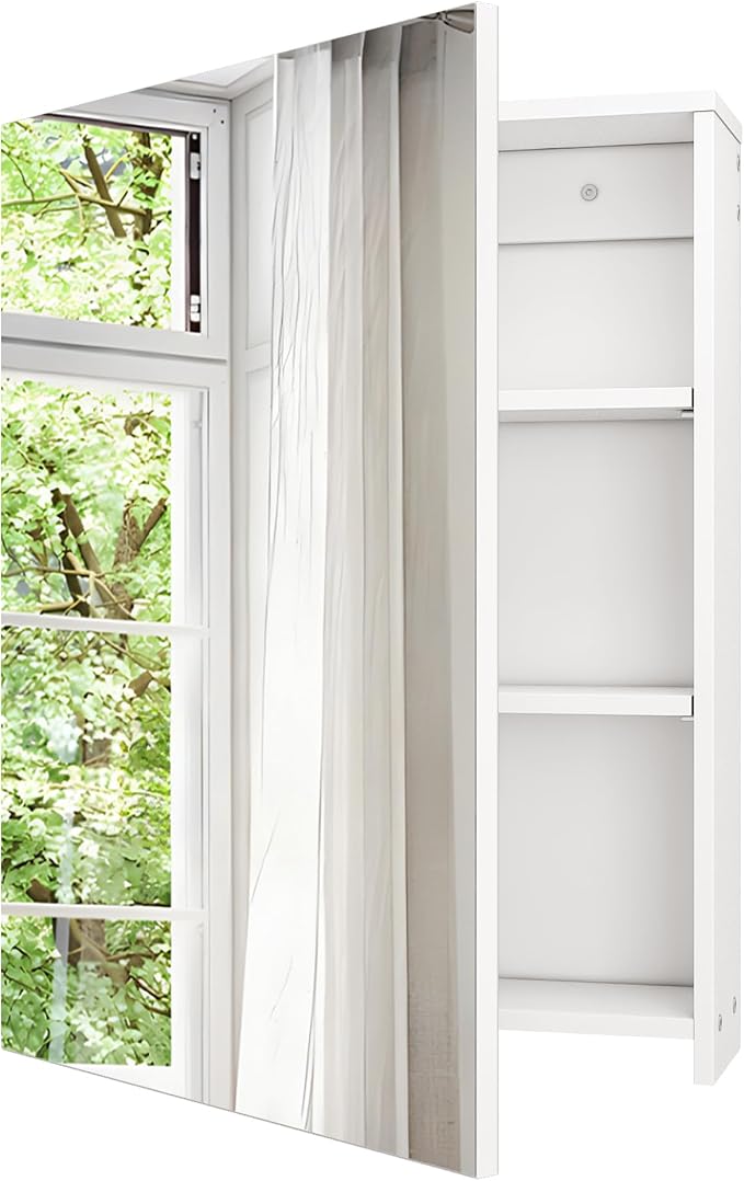 Bathroom Medicine Mirror Cabinet, 21.7'' x 27.6'', Wall-Mounted Bathroom Vanity - Image 9