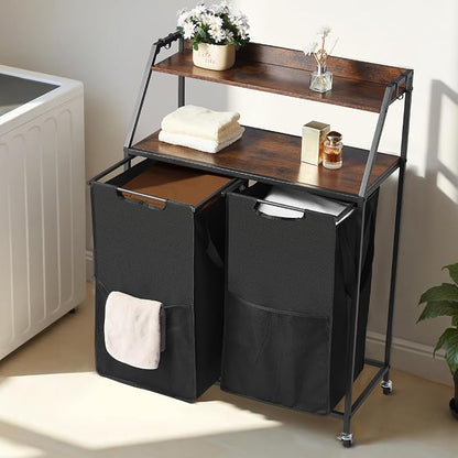 VEVOR 2 Tiers Laundry Sorter, Tall Laundry Hamper - Image 8