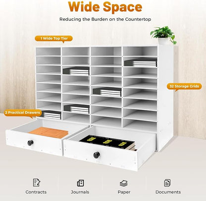 Adjustable Literature Organizer, 32 Compartments Mail Sorter Organizer - Image 3