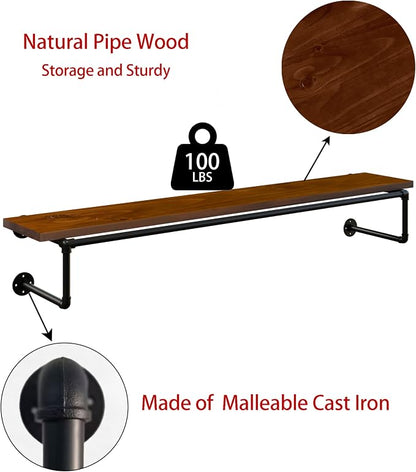 Clothes Rack 70in, Wall Mounted Garment Racks - Image 7