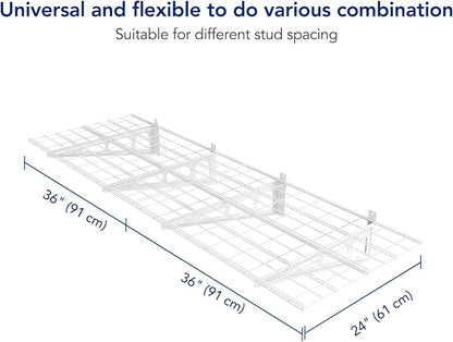 FLEXIMOUNTS 4-Pack 24-inch-by-72-inch Wall Shelf Garage Storage Rack Wall - Image 3
