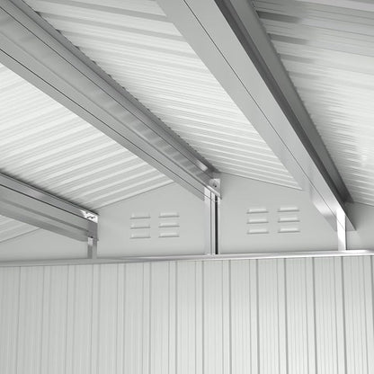Polar Aurora 10x12 FT Metal Shed, Heavy-Duty Galvanized Steel Tool Storage Shed - Image 4